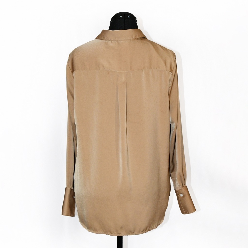 Silk Long Sleeve Button-down Blouse - Picture 3 of 5